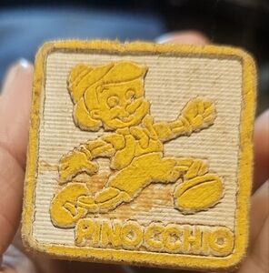 Vintage Walt Disney Wood Block Pinocchio  Letters Numbers block toy